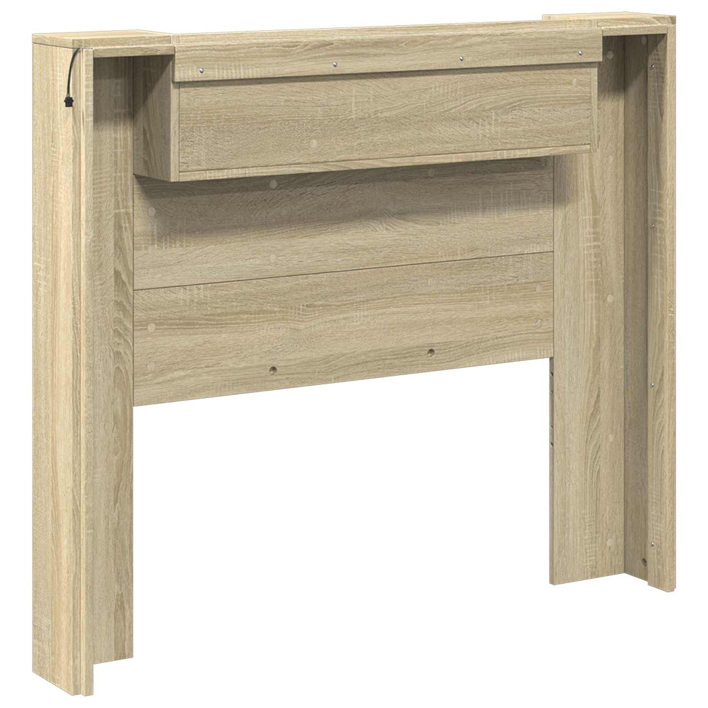 vidaXL Storage Headboard with LED Sonoma Oak Engineered Wood