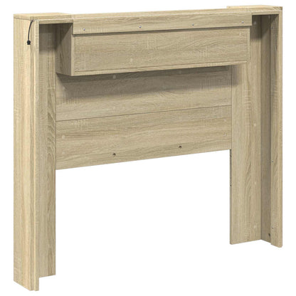 vidaXL Storage Headboard with LED Sonoma Oak Engineered Wood