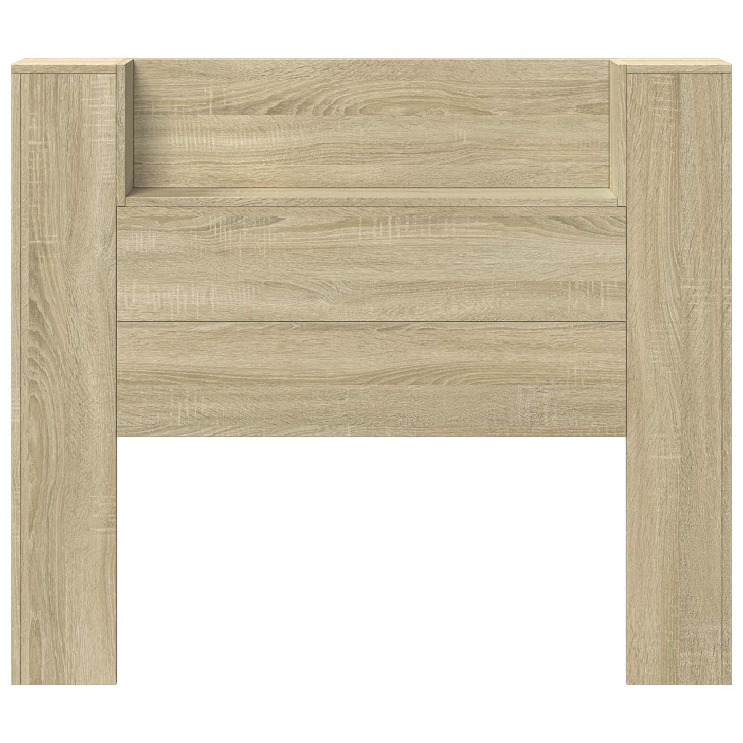 vidaXL Storage Headboard with LED Sonoma Oak Engineered Wood