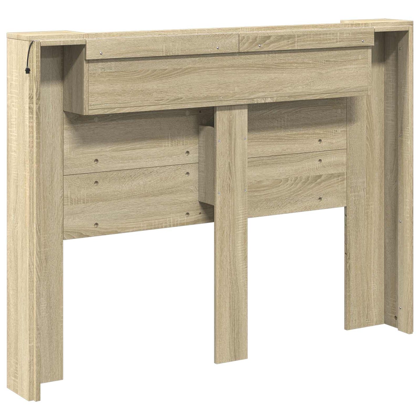 vidaXL Storage Headboard with LED Sonoma Oak Engineered Wood
