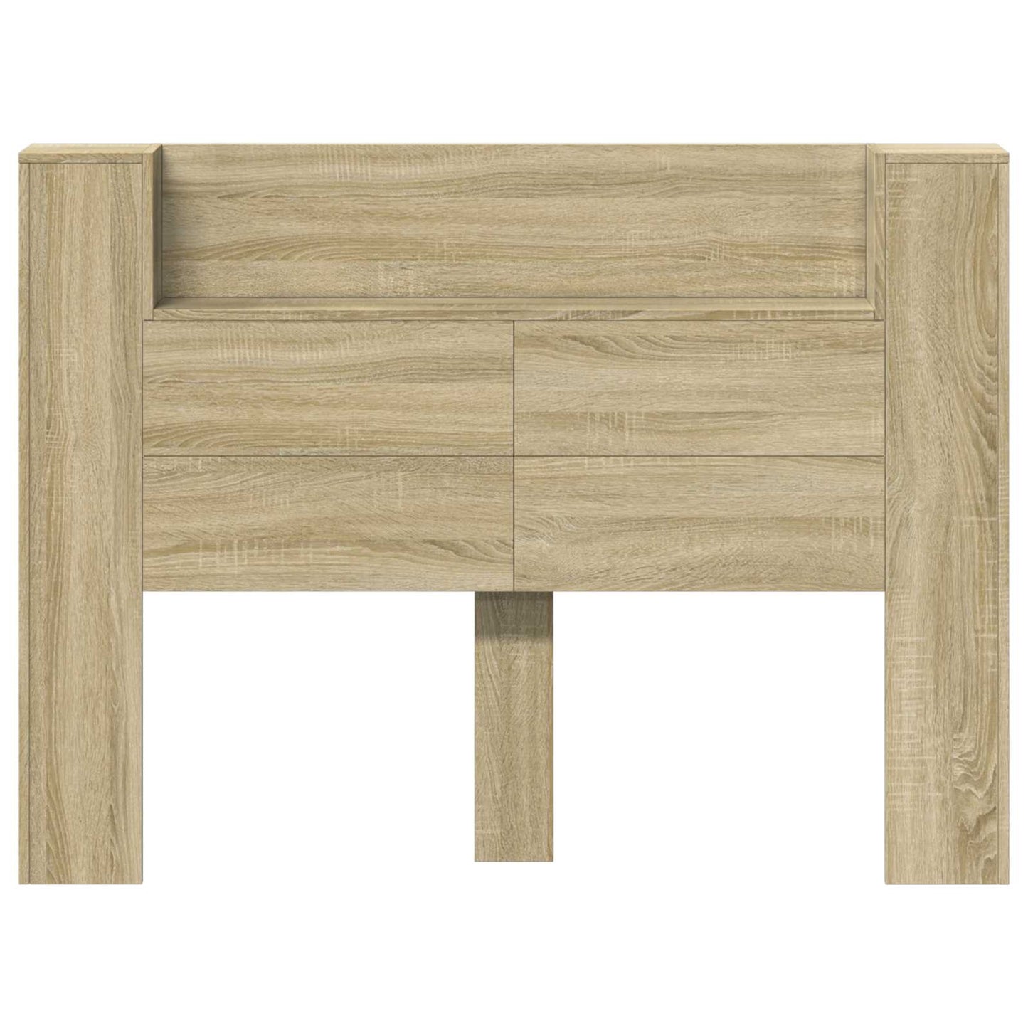 vidaXL Storage Headboard with LED Sonoma Oak Engineered Wood