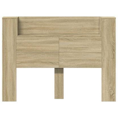 vidaXL Storage Headboard with LED Sonoma Oak Engineered Wood