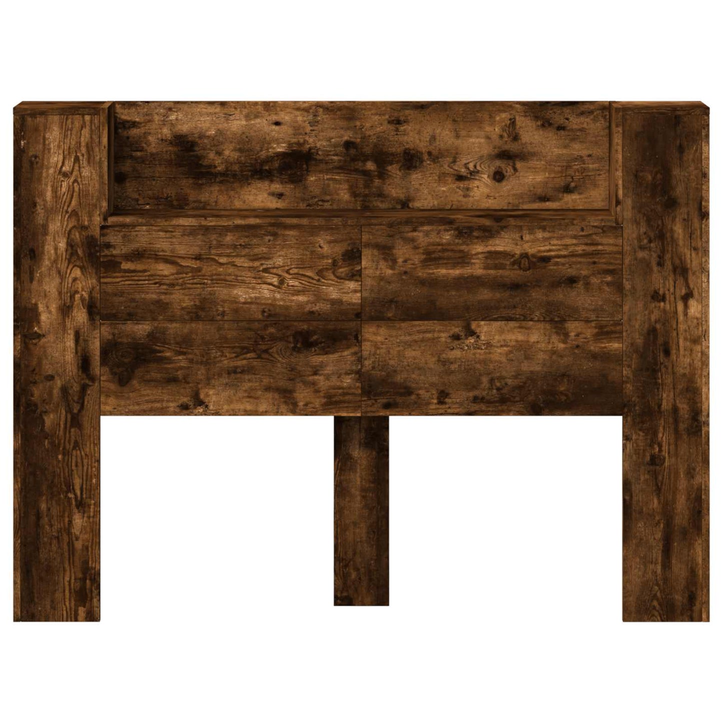 vidaXL Storage Headboard with LED Smoked Oak Engineered Wood