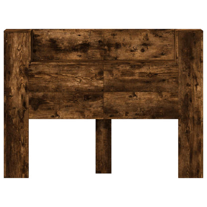 vidaXL Storage Headboard with LED Smoked Oak Engineered Wood