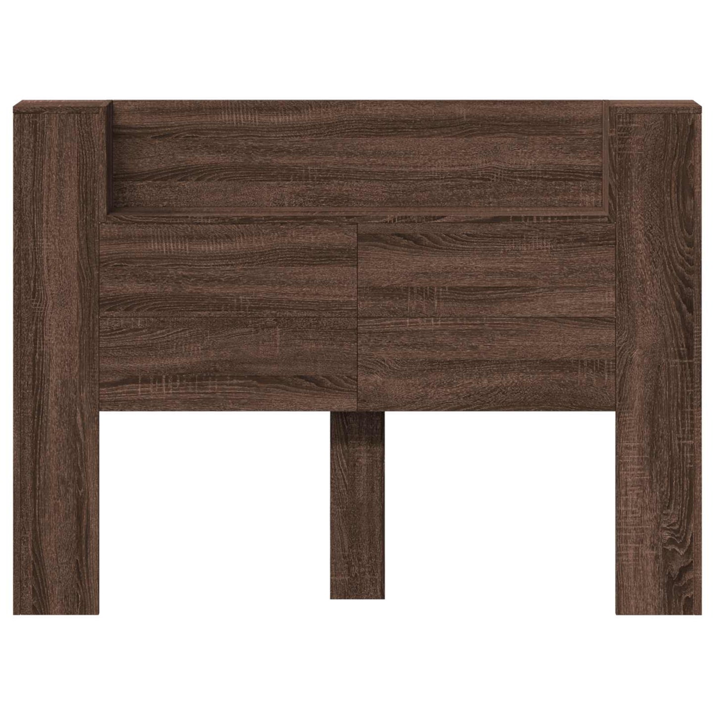 vidaXL Storage Headboard with LED Brown Oak Engineered Wood