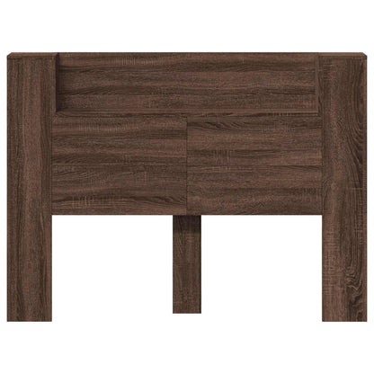 vidaXL Storage Headboard with LED Brown Oak Engineered Wood