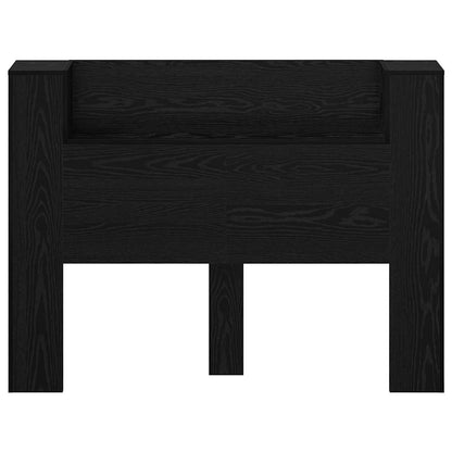vidaXL Storage Headboard with LED Black Oak Engineered Wood