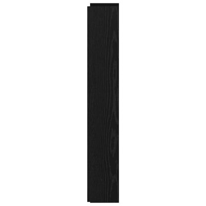 vidaXL Storage Headboard with LED Black Oak Engineered Wood