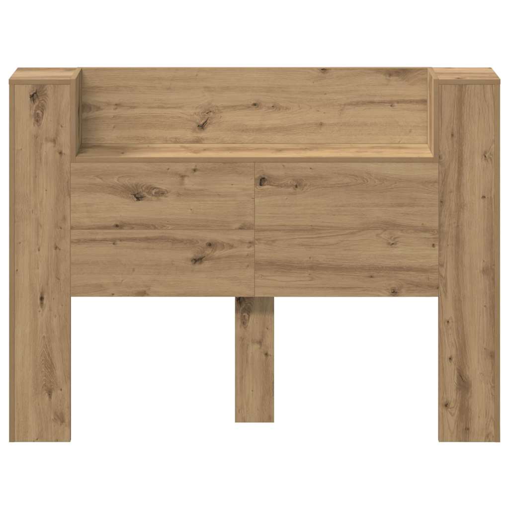 vidaXL Storage Headboard with LED Artisan Oak Engineered Wood