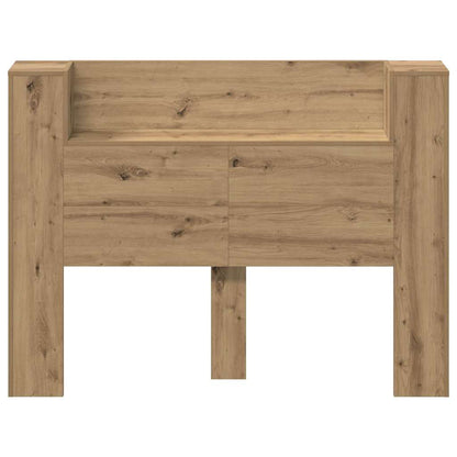 vidaXL Storage Headboard with LED Artisan Oak Engineered Wood