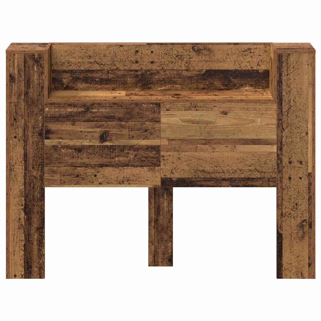 vidaXL Storage Headboard with LED Old Wood Engineered Wood