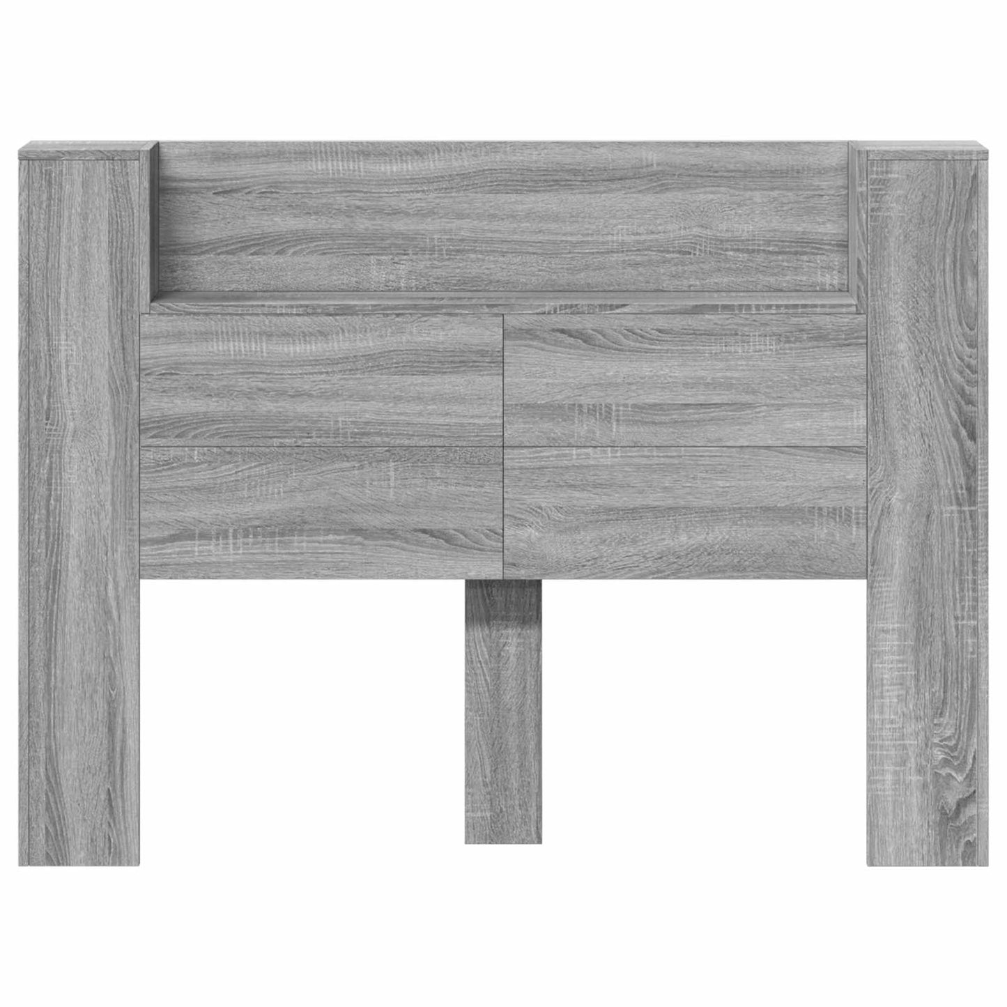 vidaXL Storage Headboard with LED Grey Sonoma Engineered Wood