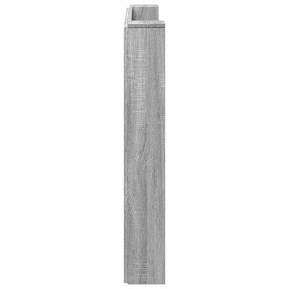 vidaXL Storage Headboard with LED Grey Sonoma Engineered Wood