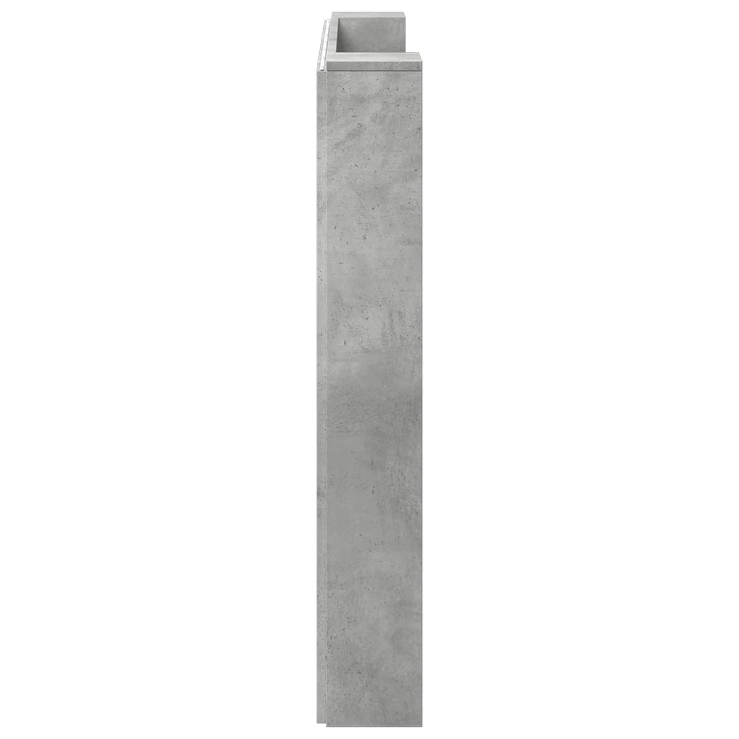 vidaXL Storage Headboard with LED Concrete Grey Engineered Wood