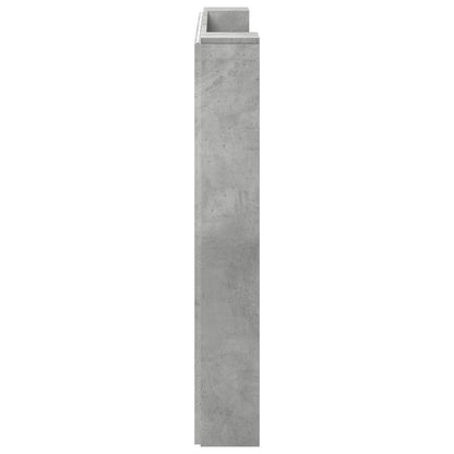 vidaXL Storage Headboard with LED Concrete Grey Engineered Wood