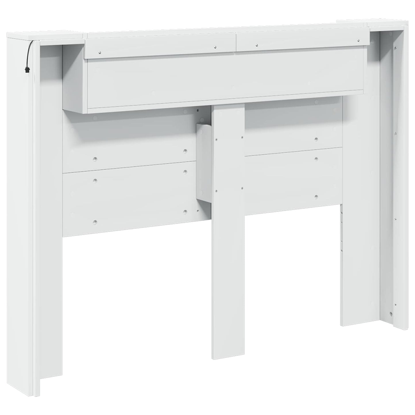 vidaXL Storage Headboard with LED White Engineered Wood