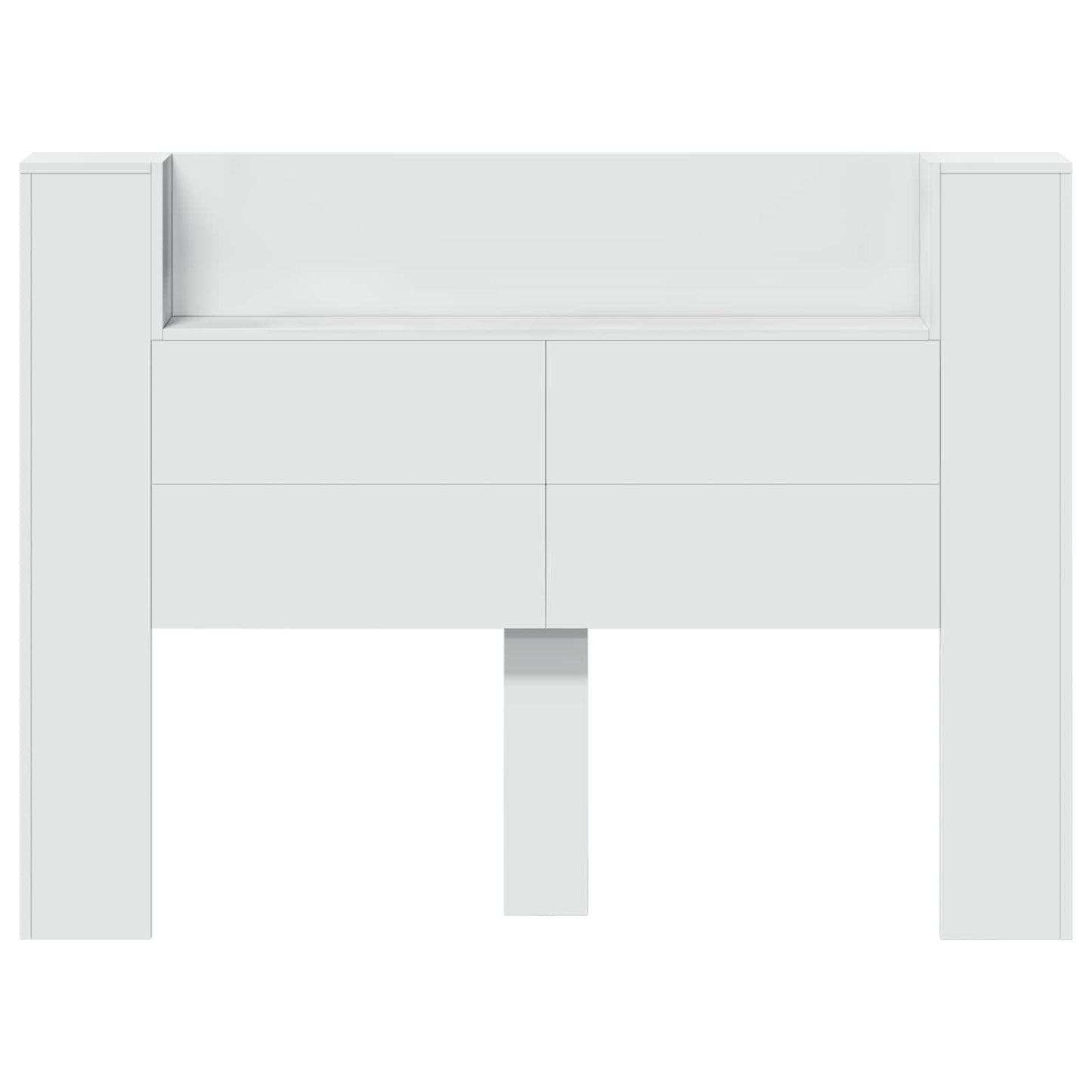 vidaXL Storage Headboard with LED White Engineered Wood