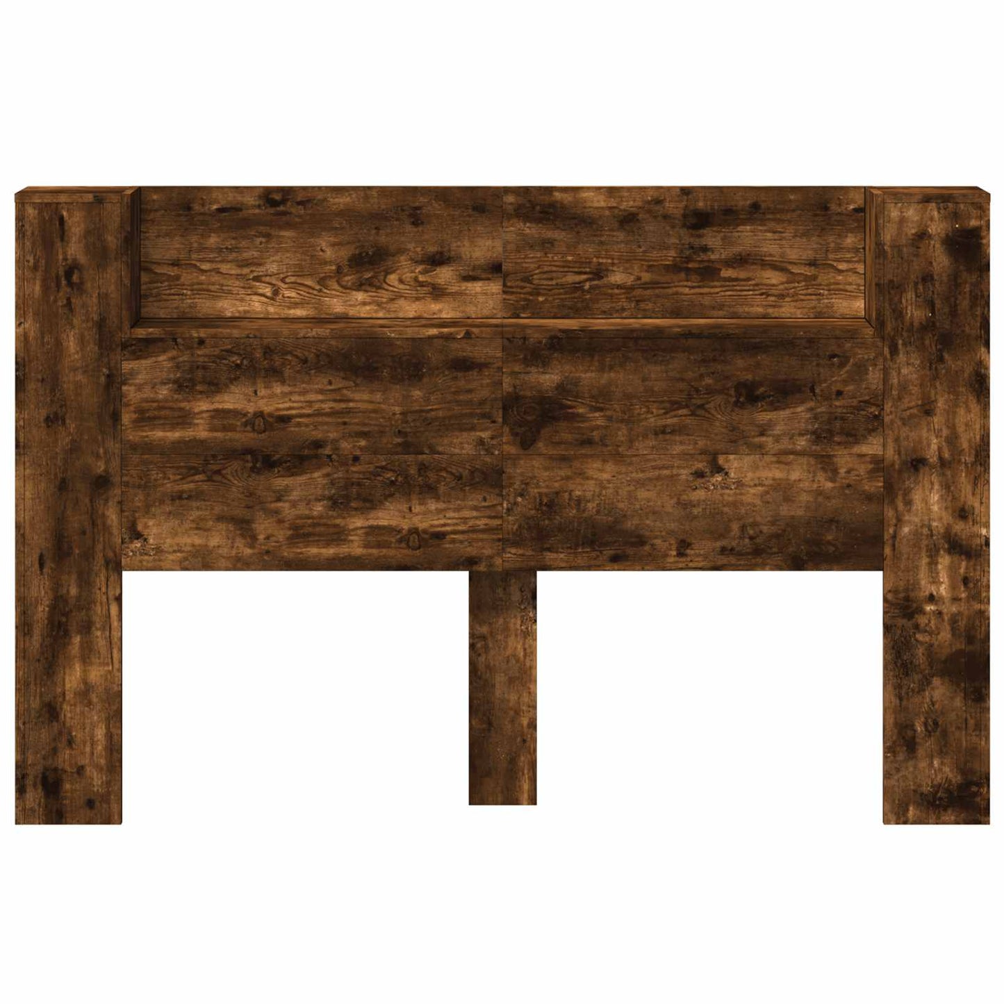 vidaXL Storage Headboard with LED Smoked Oak Engineered Wood