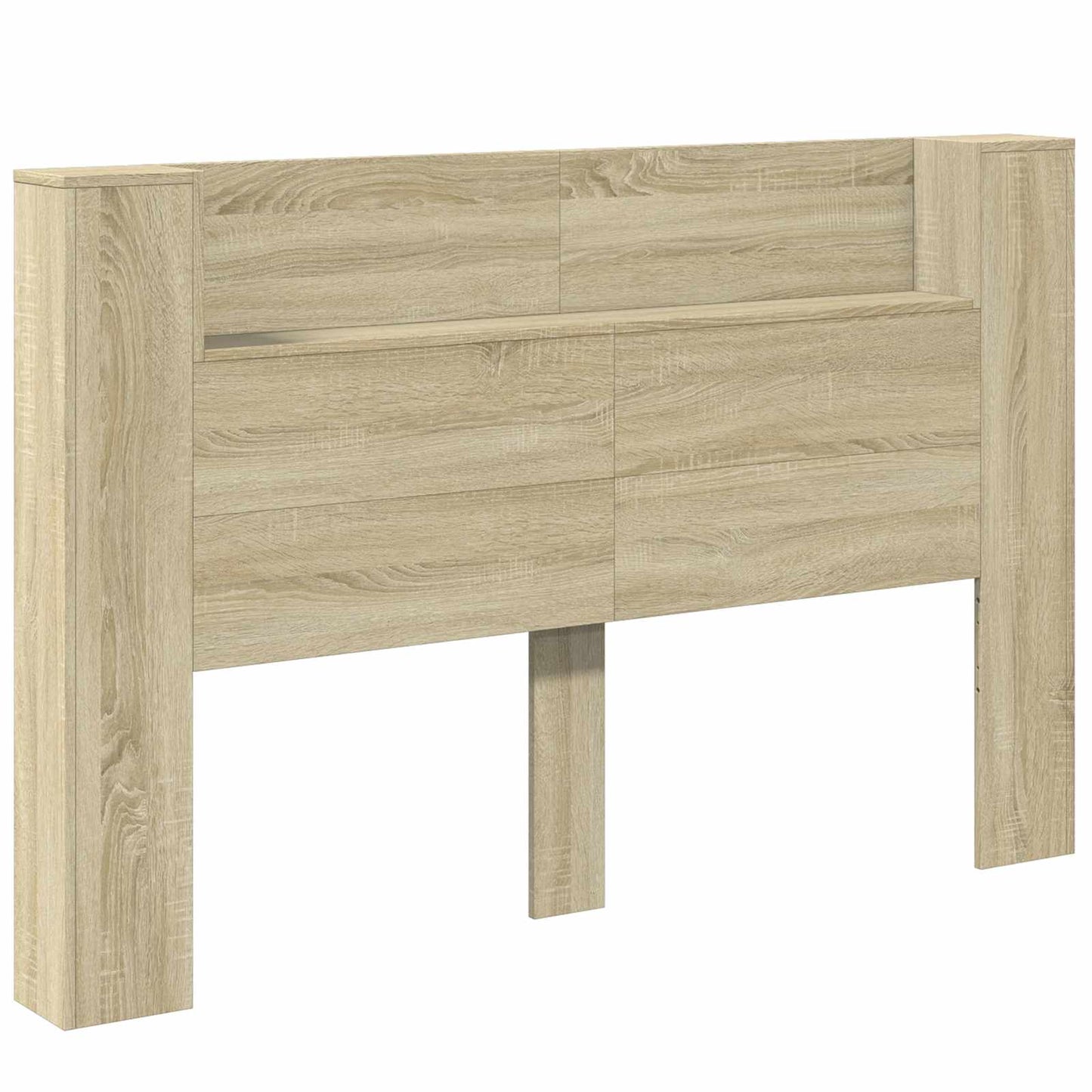 vidaXL Storage Headboard with LED Sonoma Oak Engineered Wood