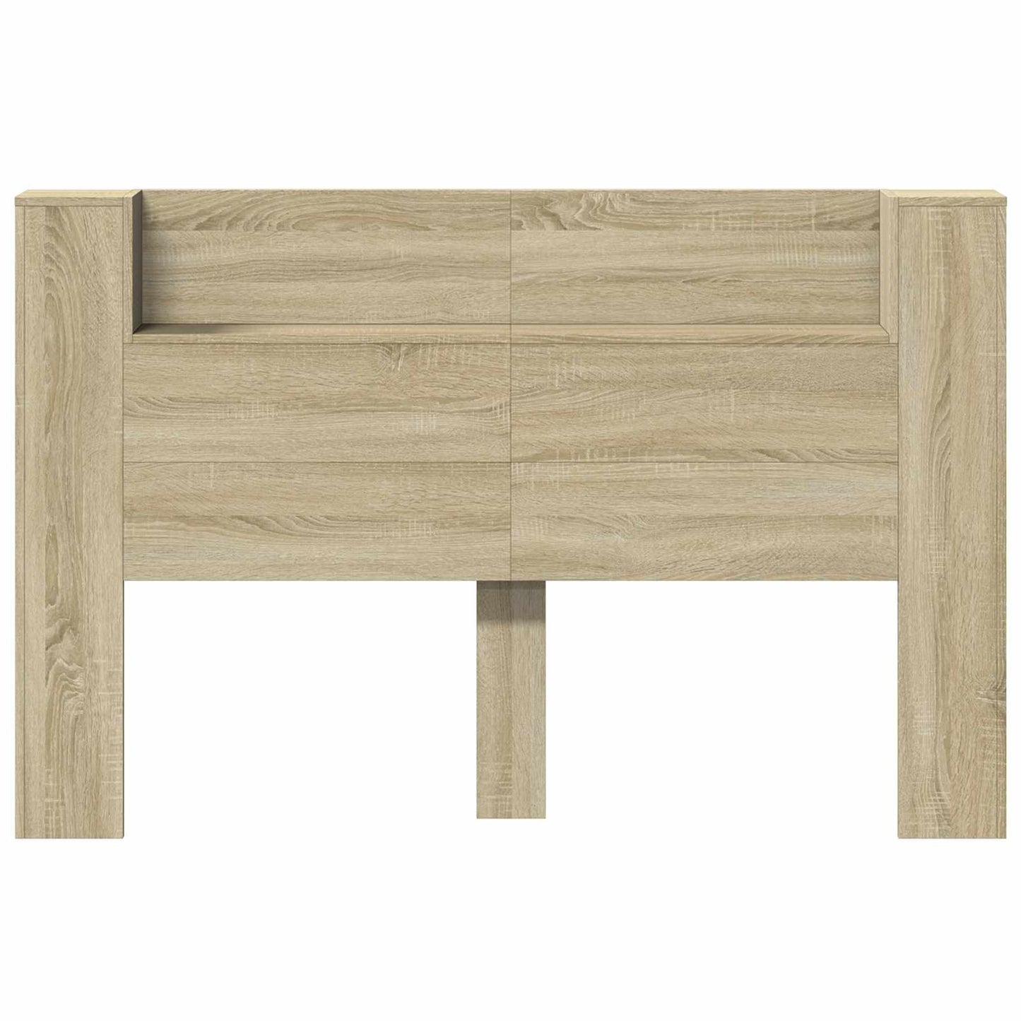 vidaXL Storage Headboard with LED Sonoma Oak Engineered Wood