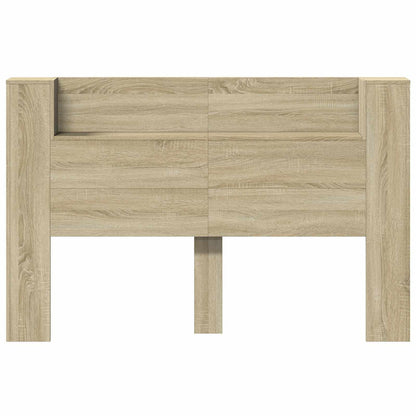 vidaXL Storage Headboard with LED Sonoma Oak Engineered Wood