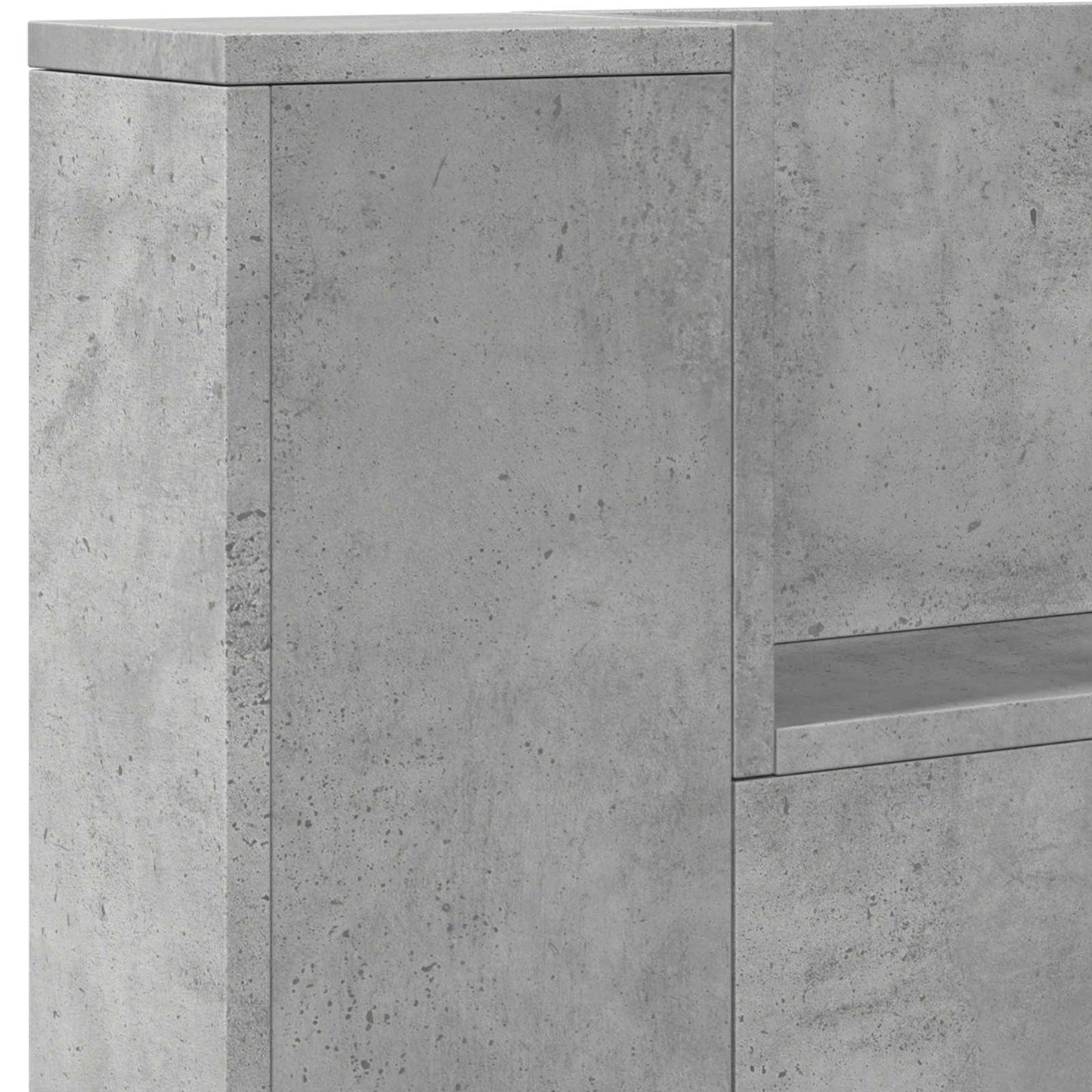 vidaXL Storage Headboard with LED Concrete Grey Engineered Wood