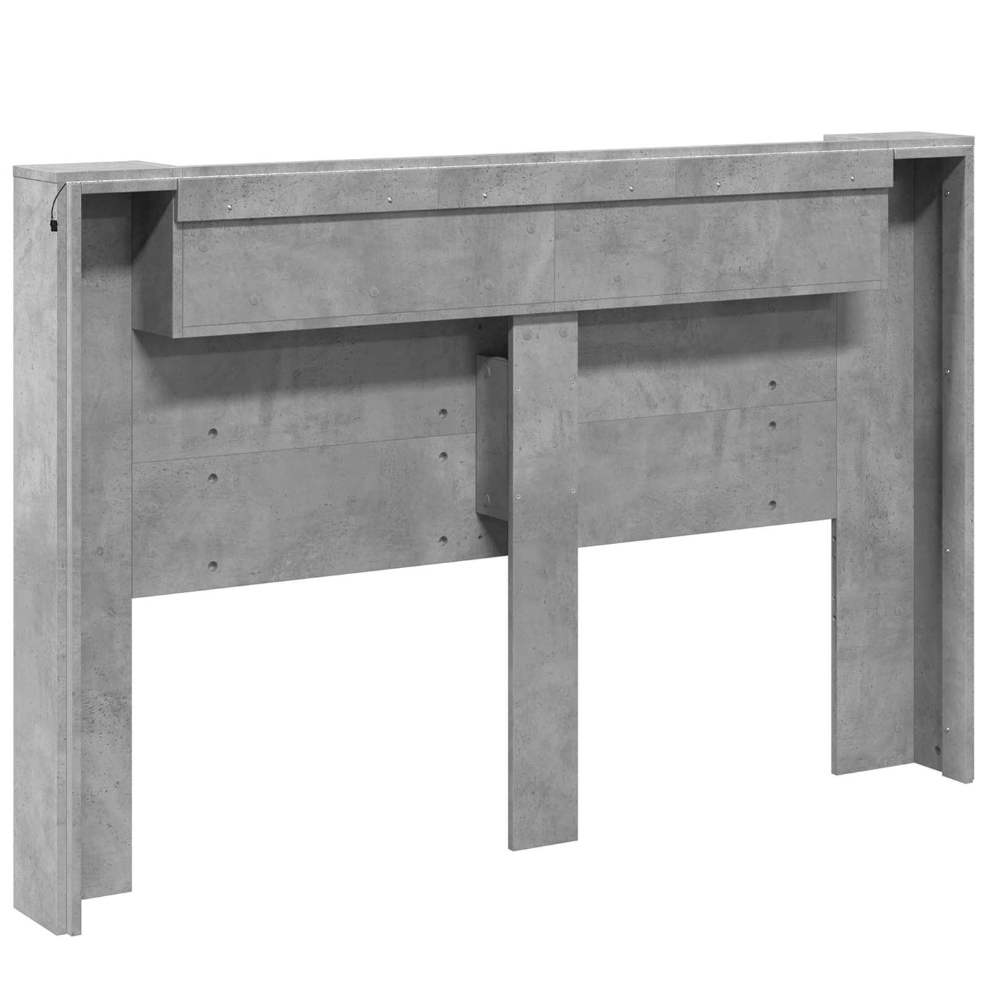vidaXL Storage Headboard with LED Concrete Grey Engineered Wood