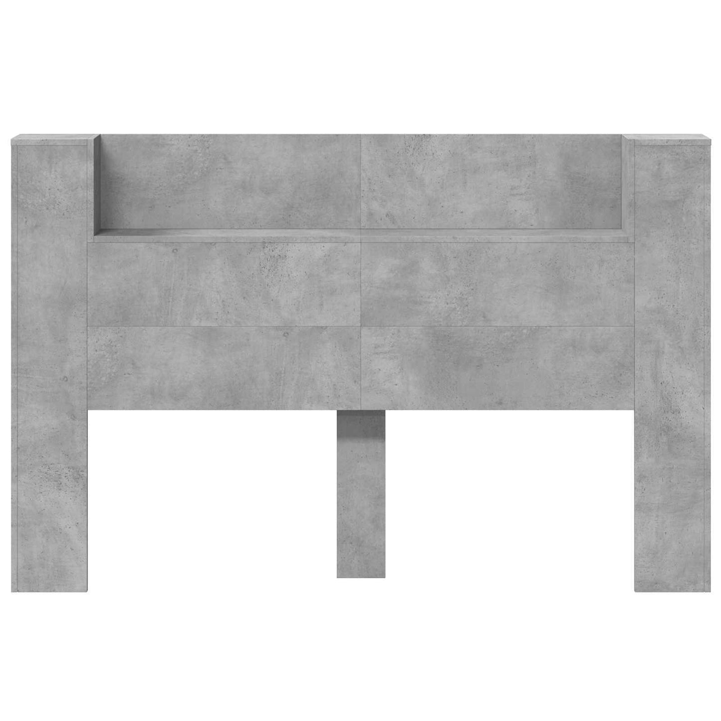 vidaXL Storage Headboard with LED Concrete Grey Engineered Wood