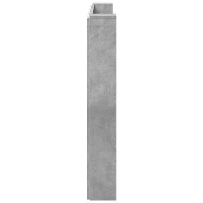 vidaXL Storage Headboard with LED Concrete Grey Engineered Wood