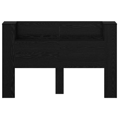 vidaXL Storage Headboard with LED Black Oak Engineered Wood