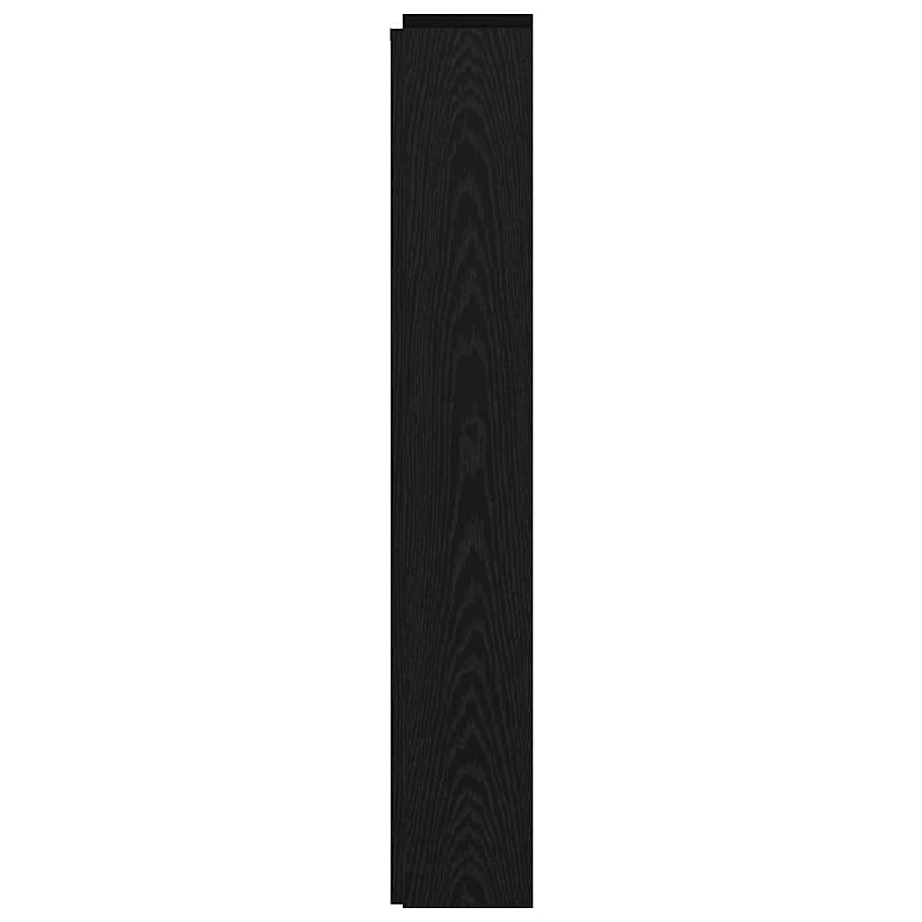 vidaXL Storage Headboard with LED Black Oak Engineered Wood