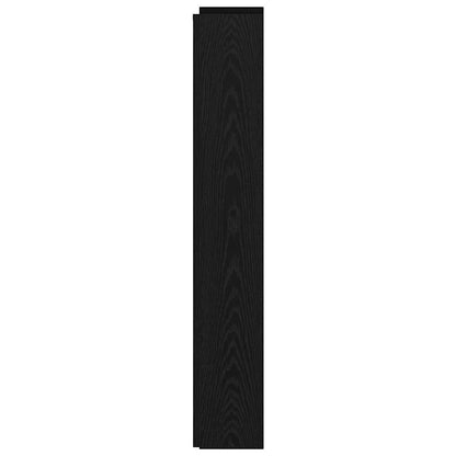 vidaXL Storage Headboard with LED Black Oak Engineered Wood