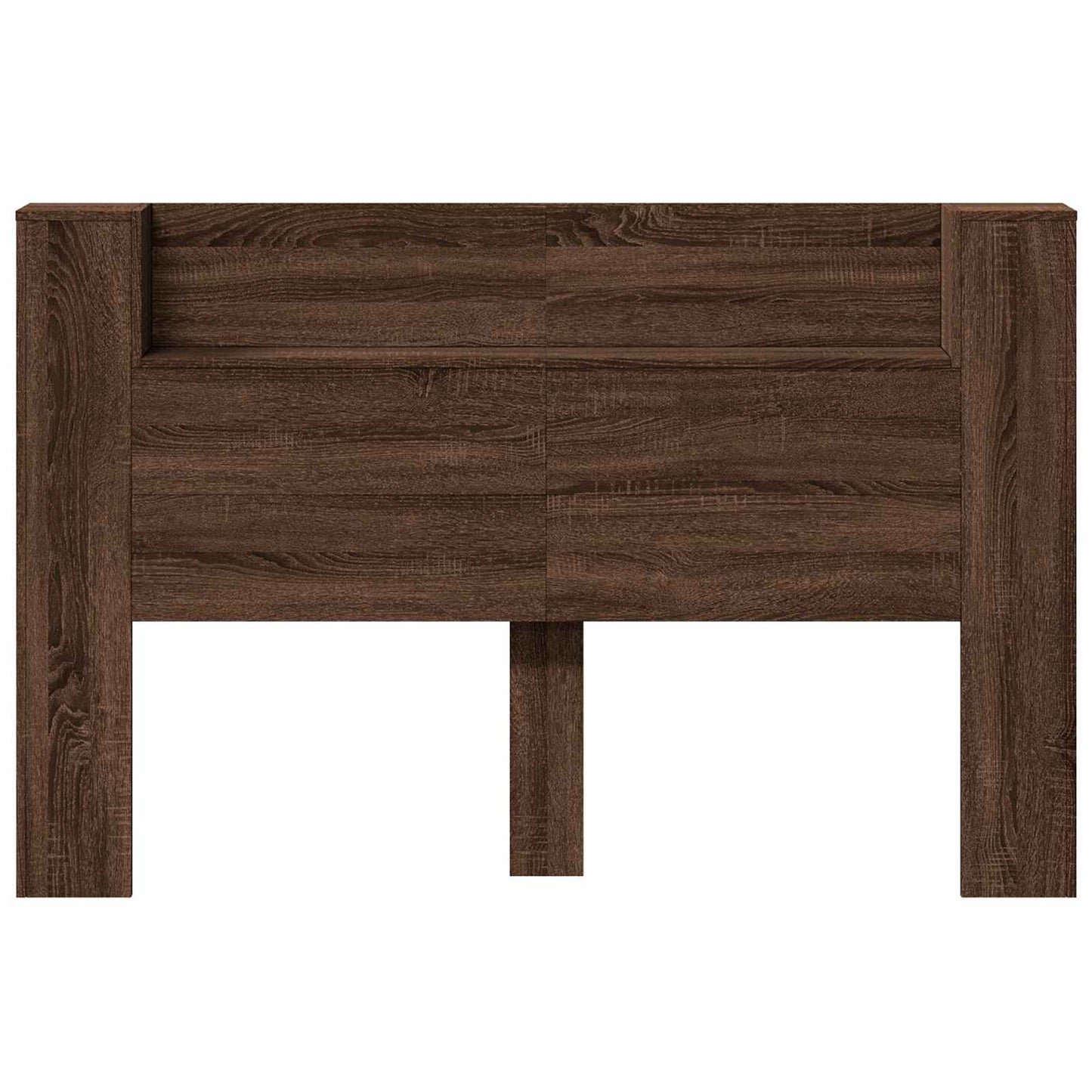 vidaXL Storage Headboard with LED Brown Oak Engineered Wood