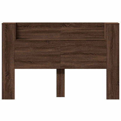 vidaXL Storage Headboard with LED Brown Oak Engineered Wood