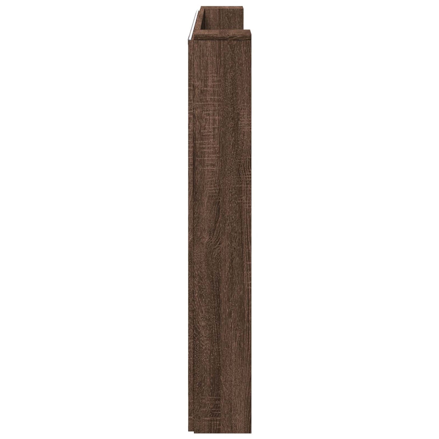 vidaXL Storage Headboard with LED Brown Oak Engineered Wood