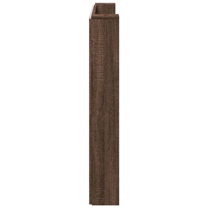 vidaXL Storage Headboard with LED Brown Oak Engineered Wood
