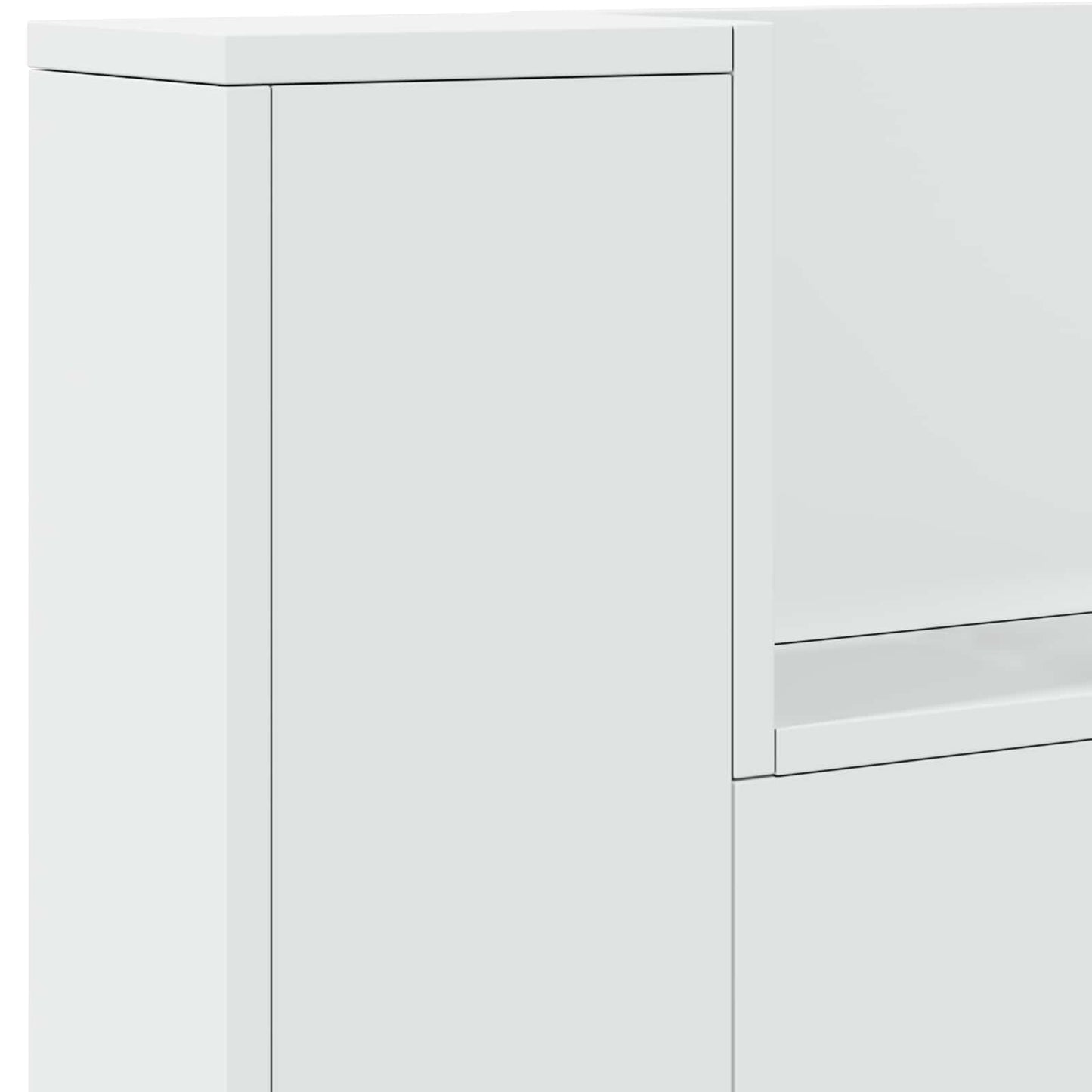 vidaXL Storage Headboard with LED White Engineered Wood