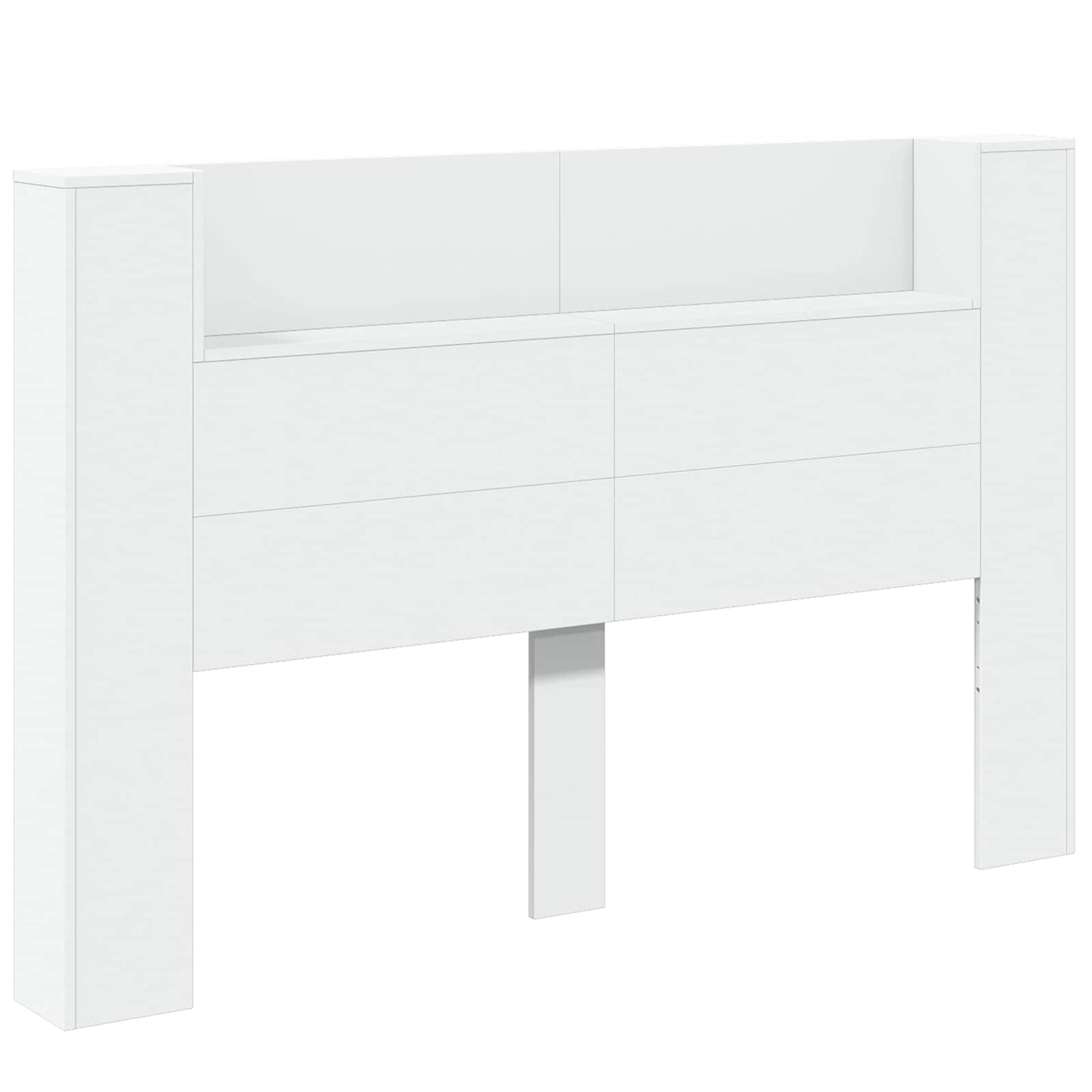 vidaXL Storage Headboard with LED White Engineered Wood