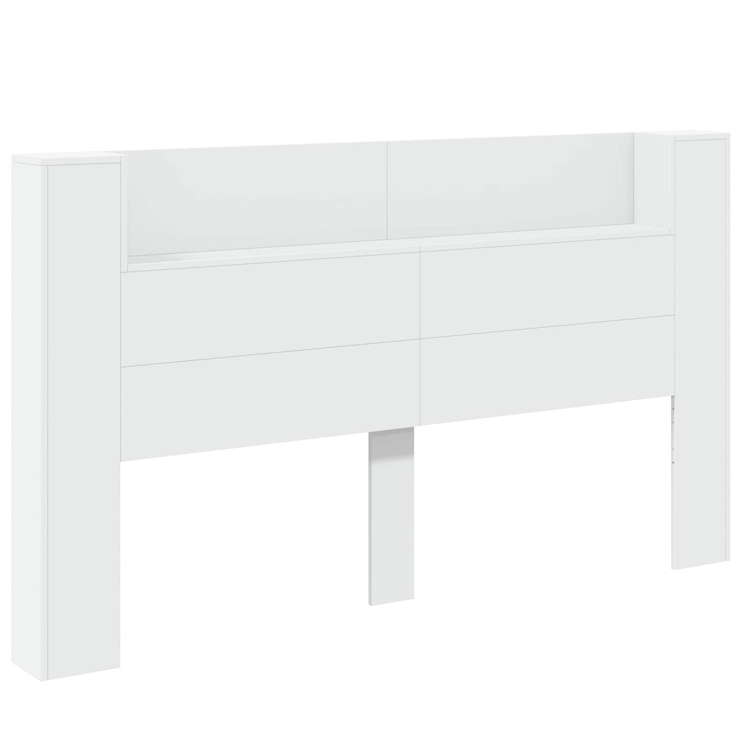 vidaXL Storage Headboard with LED White Engineered Wood