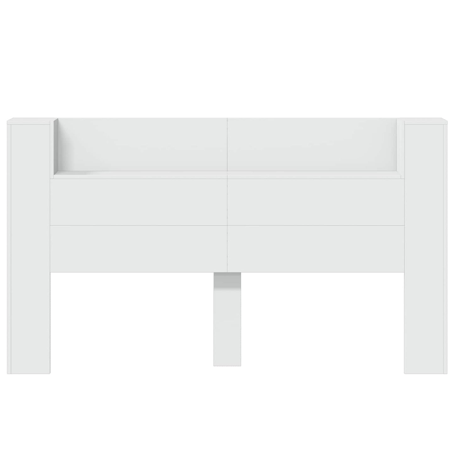 vidaXL Storage Headboard with LED White Engineered Wood