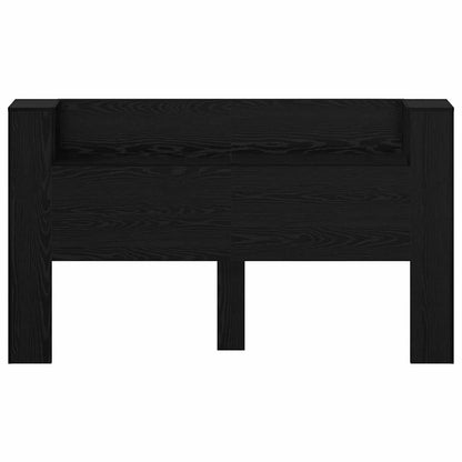 vidaXL Storage Headboard with LED Black Oak Engineered Wood