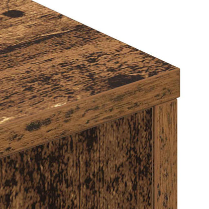 vidaXL Storage Headboard with LED Old Wood Engineered Wood