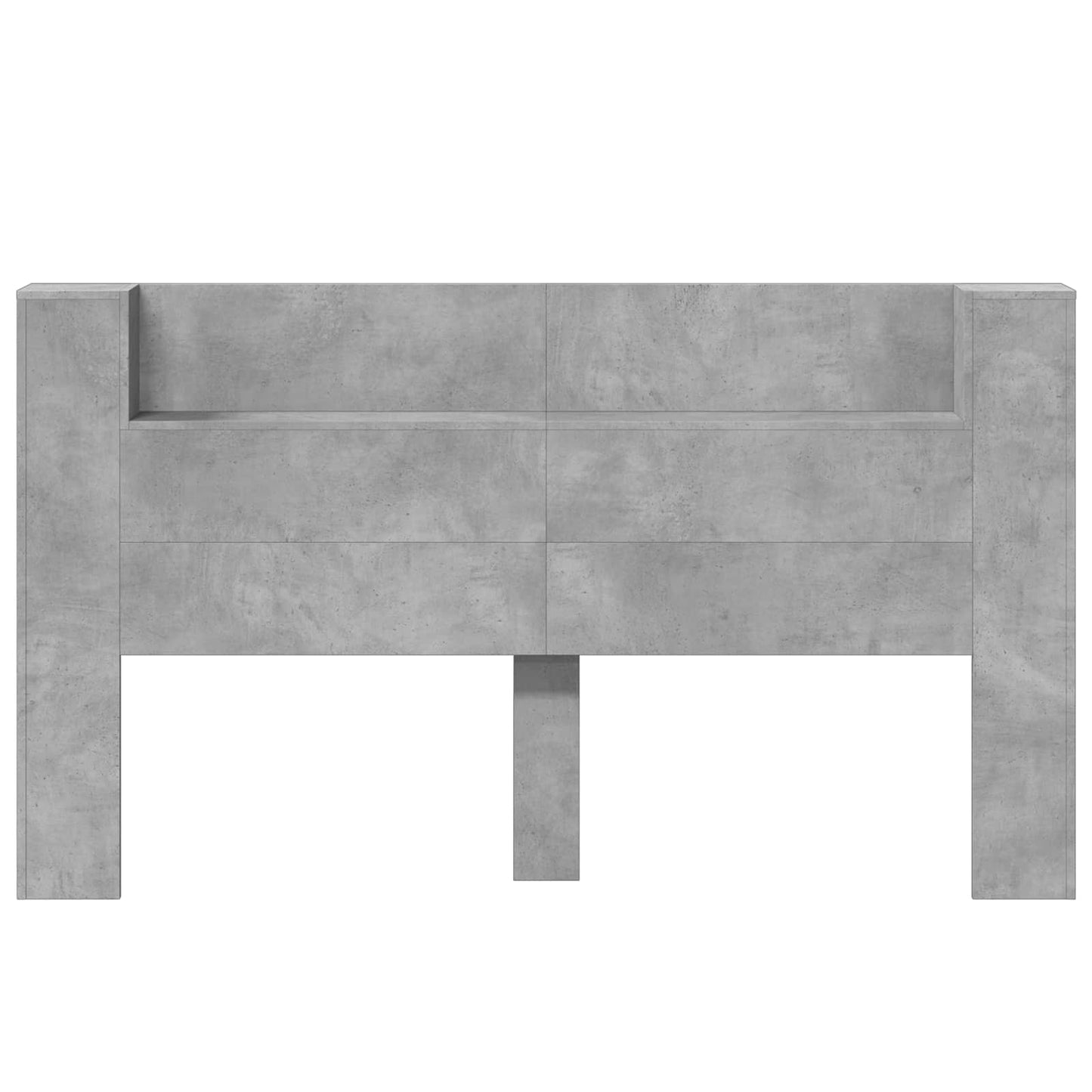 vidaXL Storage Headboard with LED Concrete Grey Engineered Wood