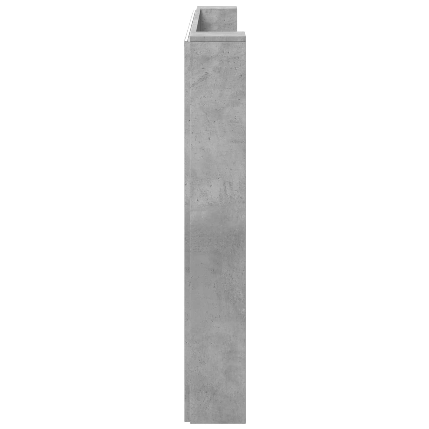 vidaXL Storage Headboard with LED Concrete Grey Engineered Wood