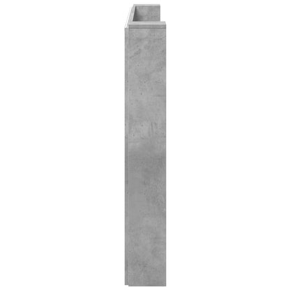 vidaXL Storage Headboard with LED Concrete Grey Engineered Wood