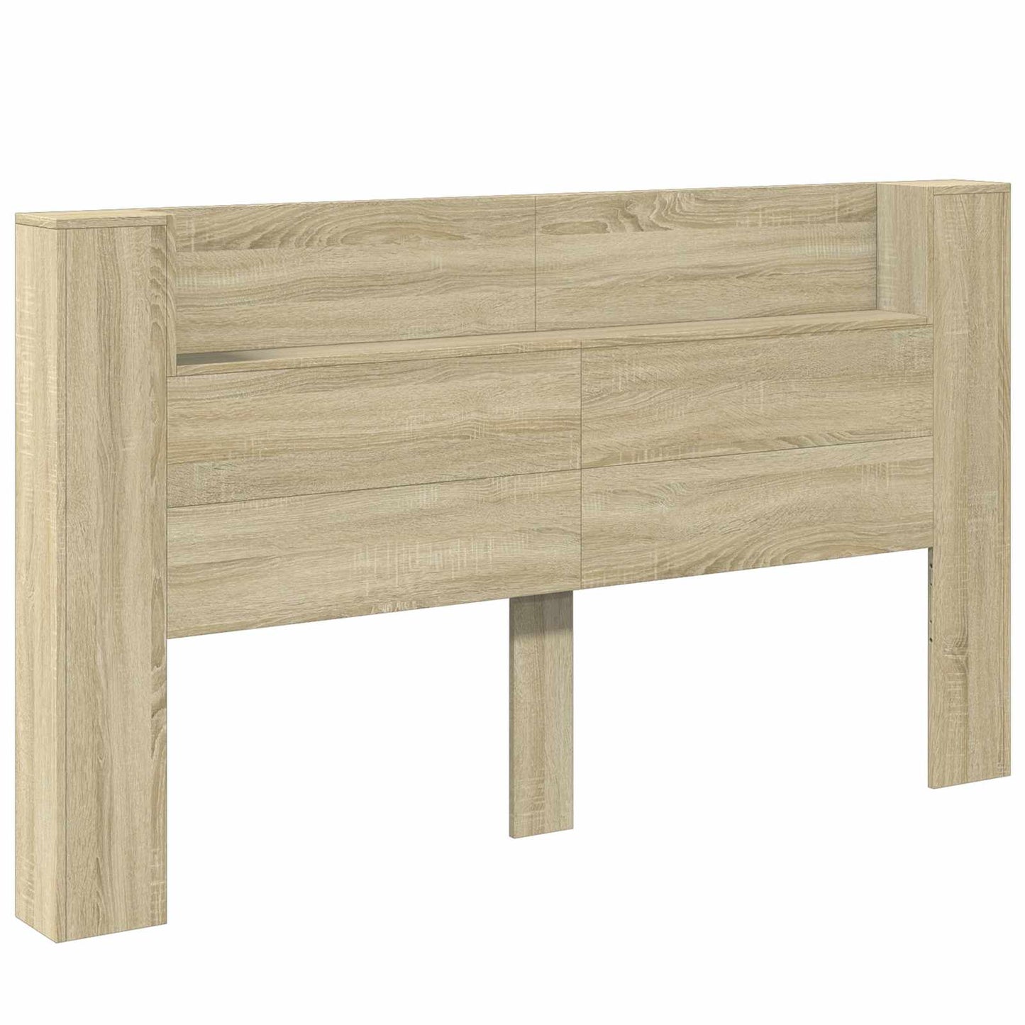 vidaXL Storage Headboard with LED Sonoma Oak Engineered Wood