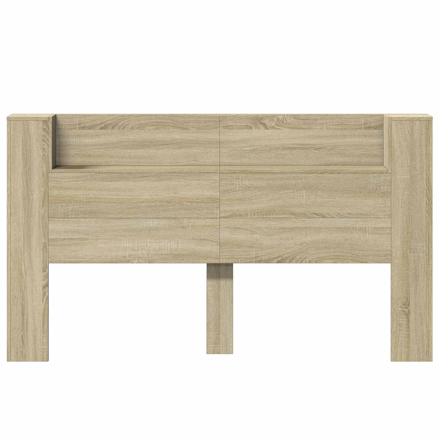 vidaXL Storage Headboard with LED Sonoma Oak Engineered Wood
