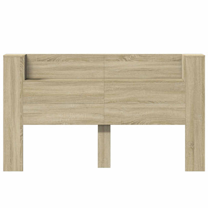 vidaXL Storage Headboard with LED Sonoma Oak Engineered Wood