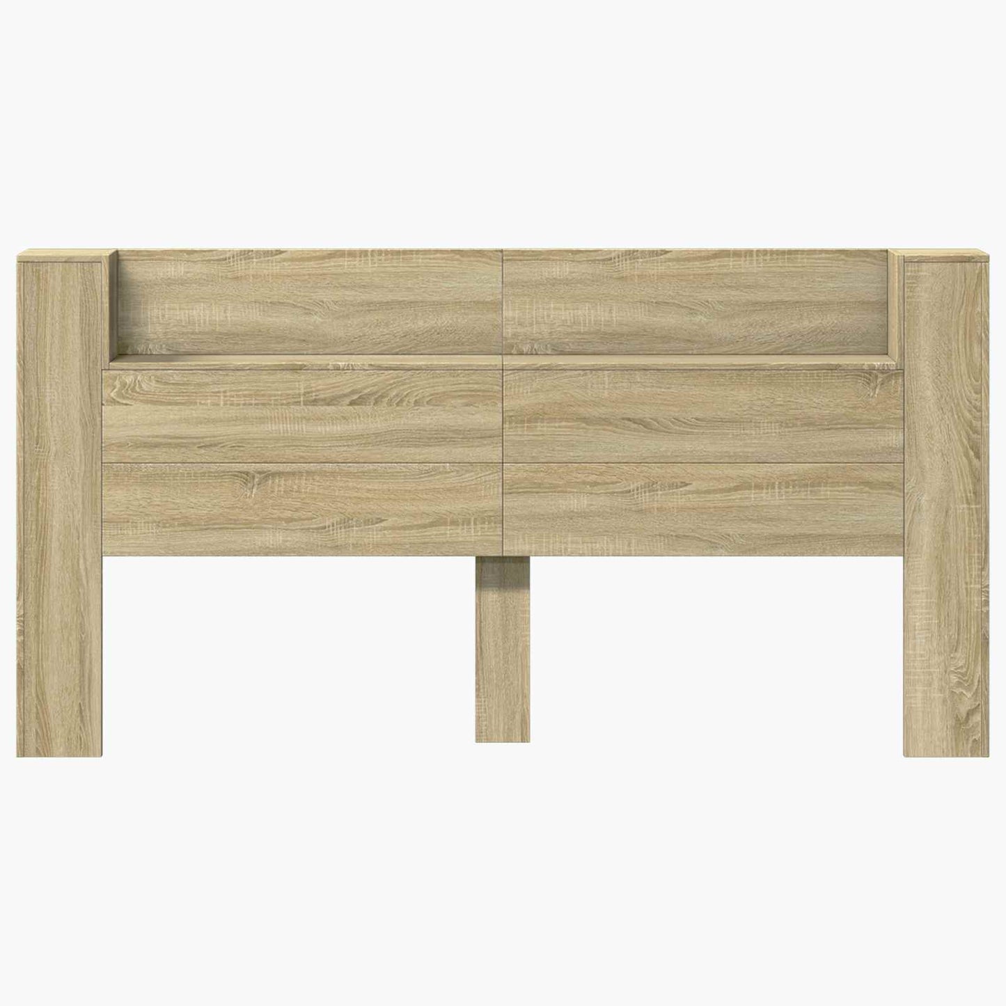 vidaXL Storage Headboard with LED Sonoma Oak Engineered Wood