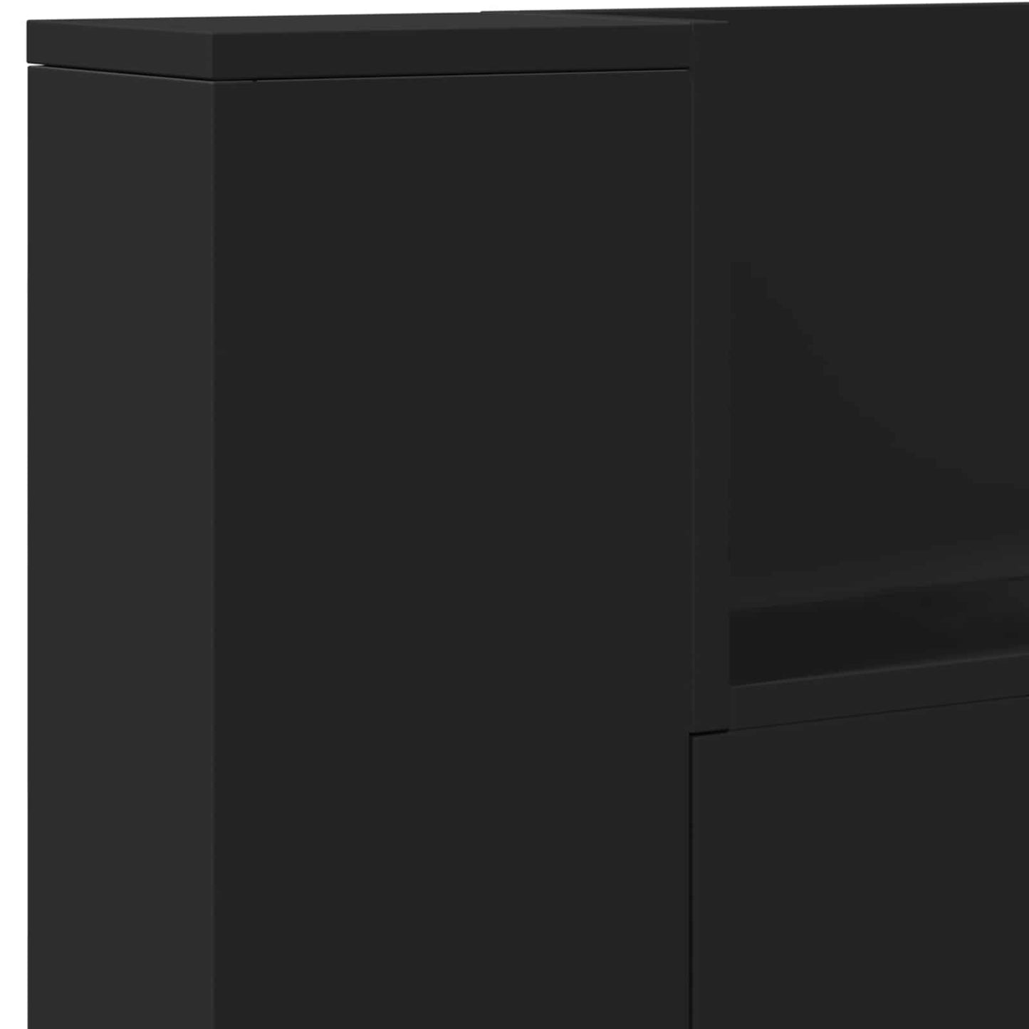 vidaXL Headboard Black 200 x 16.5 x 103.5 cm Engineered Wood
